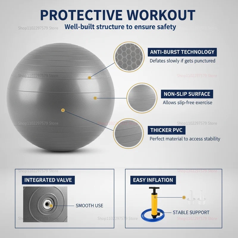 Anti-Burst Yoga Ball with Pump - Pilates Chair Wunda 评论和价格