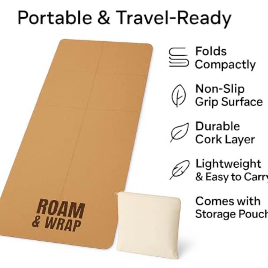 Travel yoga mat: cork, natural - Pilates Yoga Go 评论和价格